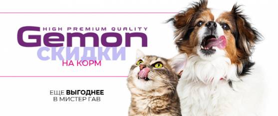 Распродажа кормов для кошек и собак Gemon!