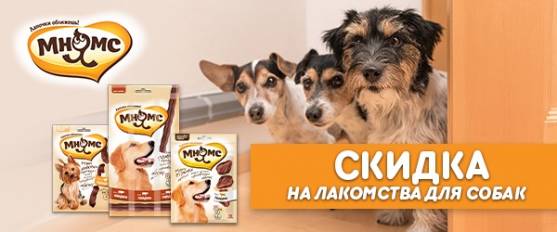 -15% на лакомства Мнямс для собак!