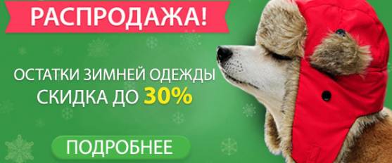 Распродажа зимней одежды -30%