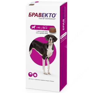 Бравекто табл. 1400 мг от блох и клещей для собак 40-56 кг