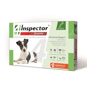 Капли Инспектор Quadro C инсектоакарицидные д/собак 4-10 кг