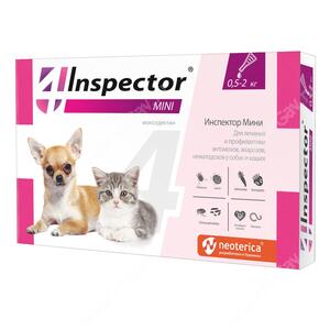 Капли Инспектор Mini инсектицидные д/ кошек и собак 0,5-2 кг