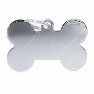 Адресник MyFamily Silver Косточка XL, серебряная