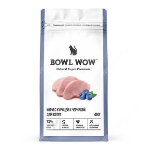  Bowl Wow для котят, курица и черника
