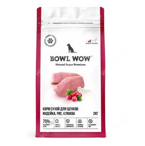 Bowl Wow для щенков средних пород, индейка, рис и клюква
