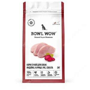 Bowl Wow для собак средних пород, индейка и курица, рис и свекла