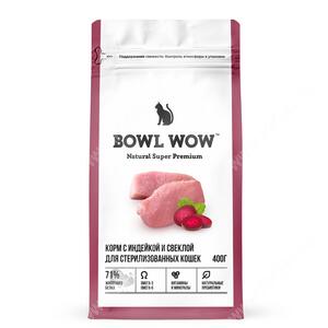 Bowl Wow для стерилизованных кошек, индейка и свекла