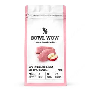 Bowl Wow для взрослых кошек, индейка и яблоко