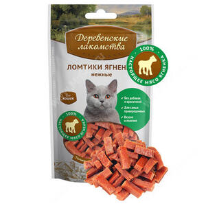 Деревенские лакомства ломтики ягненка для кошек, 50 г