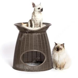 Домик для кошек с подушками BAMA PET PASHA, 52 см*60 см*55 см, коричневая