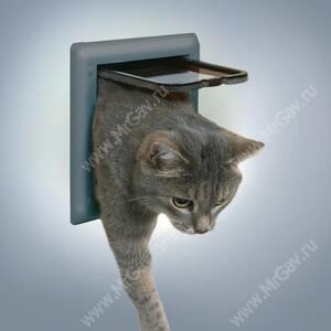 Дверца для кошки Trixie-1, 16,5 см*17,4 см, серая