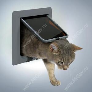 Дверца для кошки Trixie-2, 16,5 см*17,4 см, серая