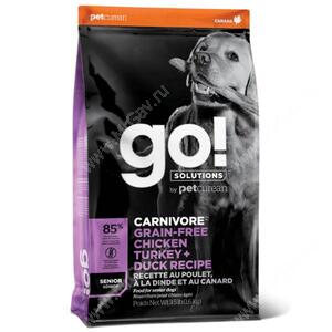 GO! Carnivore Grain Free Dog Senior Chicken, Turkey, Duck, Salmon Recipe