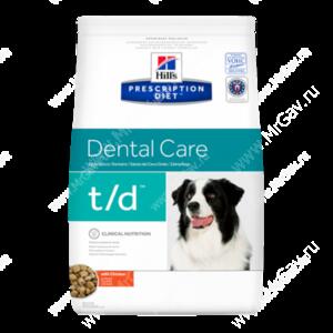 Hill's Prescription Diet t/d Dental Care сухой корм для собак с курицей