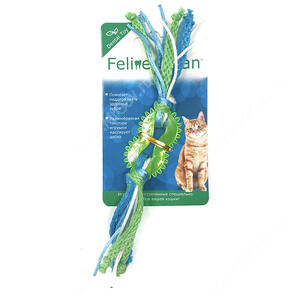 Игрушка для кошек Feline Clean Dental Колечко прорезыватель с лентами