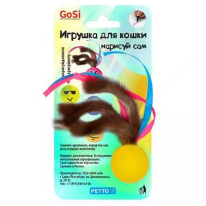 Игрушка GoSi Нарисуй для кота, норка и лента