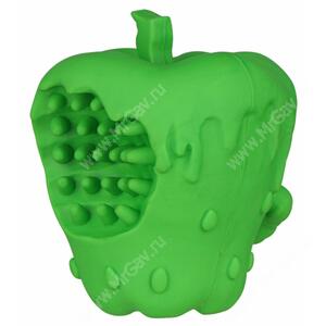 Игрушка Mr.Kranch Яблоко, с пищалкой, с ароматом курицы, зеленое, 10 см