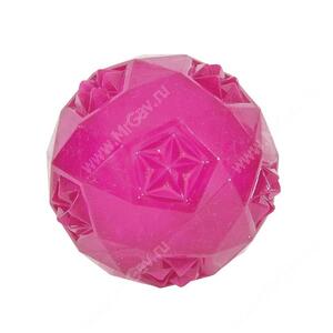 Игрушка резиновая для собак Zolux мяч, 7,5 см, малиновая