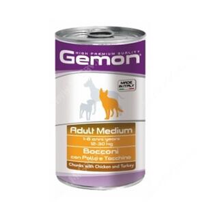 Консерва Gemon Dog Medium (Кусочки курицы с индейкой), 1250 г