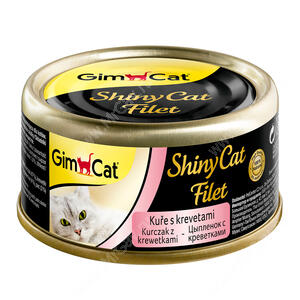 Консервы для кошек GimCat ShinyCat Filet из цыпленка с креветками