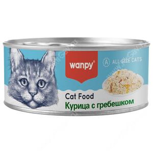 Консервы для кошек Wanpy Cat Курица с гребешком, 95 г