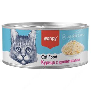 Консервы для кошек Wanpy Cat Курица с креветками, 95 г
