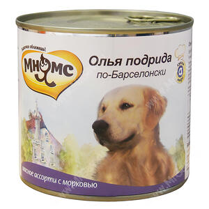 Консервы Мнямс для собак Олья Подрида по-Барселонски (мясное ассорти с морковью), 600 г
