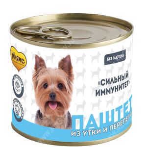 Консервы Мнямс для собак Сильный иммунитет (паштет из утки и перепела), 200 г