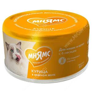 Консервы Мнямс На каждый день для кошек, курица в желе, 80 г