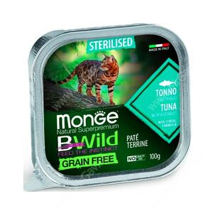 Консервы Monge Cat Bwild Grain Free для взрослых стерилизованных кошек (Тунец)