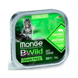 Консервы Monge Cat Bwild Grain Free для взрослых стерилизованных кошек (Кабан)