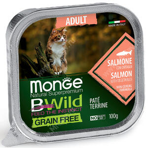 Консервы Monge Cat Bwild Grain Free для взрослых кошек (Лосось)
