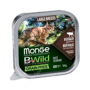 Консервы Monge Cat Bwild Grain Free для взрослых кошек крупных пород (Буйвол)