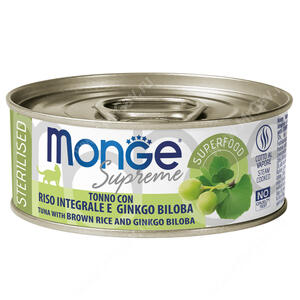 Консервы Monge Supreme Sterilized из тунца с бурым рисом и гинкго билоба, 80 г