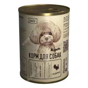 Консервы Mypets для собак Индейка, 340 г
