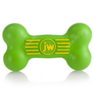 Косточка JW iSqueak Bone из каучука, средняя, зеленая
