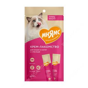 Крем-лакомство Мнямс с тунцом Кацуо, 4 шт