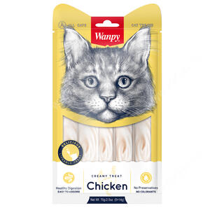 Лакомство для кошек Wanpy Cat нежное пюре из курицы, 70 г