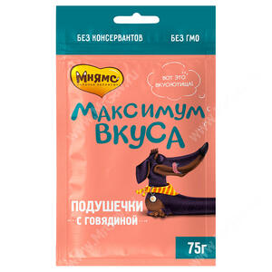 Лакомство для собак Мнямс Максимум вкуса Подушечки с говядиной, 80 г