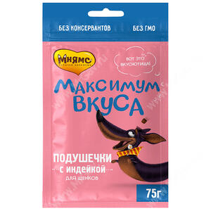 Лакомство для собак Мнямс Максимум вкуса Подушечки с индейкой, 80 г