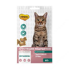 Лакомство Мнямс Pro Pet хрустящие подушечки для кошек: здоровые зубы, 60 г