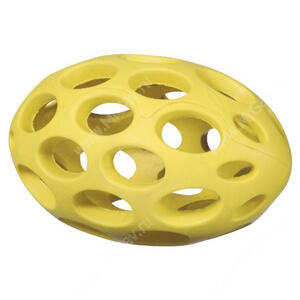 Мячик для регби сетчатый JW Sphericon Dog Toys из каучука, маленький, желтый