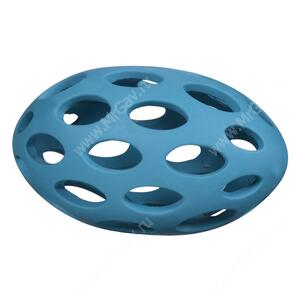 Мячик для регби сетчатый JW Sphericon Dog Toys из каучука, большой, голубой