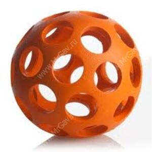 Мячик с круглыми отверстиями JW Hol-ee Bowler Dog Toys, малый, оранжевый