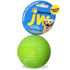 Мячик с пищалкой iSqueak Ball из каучука, средний, зеленый