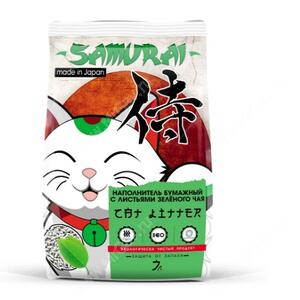 Наполнитель бумажный Самурай с листьями зеленого чая, 7 л