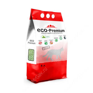 Наполнитель древесный Eco-Premium Green tea комкующийся, 1,9 кг