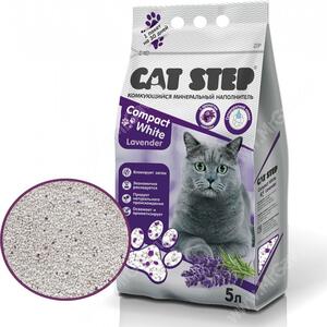 Наполнитель минеральный комкующийся Cat Step Compact White Lavender