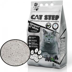 Наполнитель минеральный комкующийся Cat Step Compact White Carbon