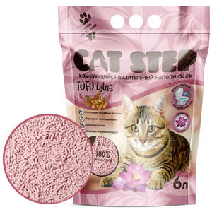 Наполнитель растительный комкующийся Cat Step Tofu Lotus, 6 л